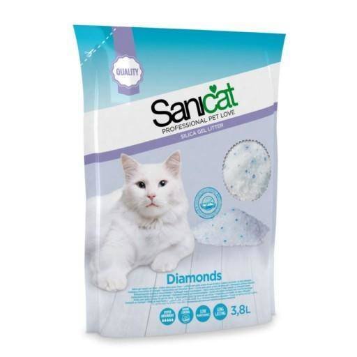 SANICAT Diamonds 3,8 l żwirek silikonowy bezzapachowy - żwirek dla kotów, 3,8 l Inny producent