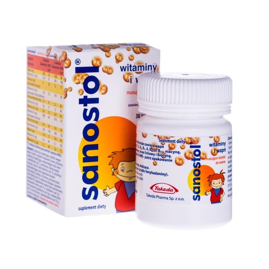 Sanostol, suplement diety, 30 tabletek musujących do ssania Takeda Pharma