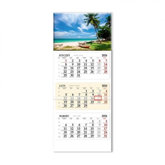 Sapt, kalendarz 2024 trójdzielny sb6-4 plaża Sapt