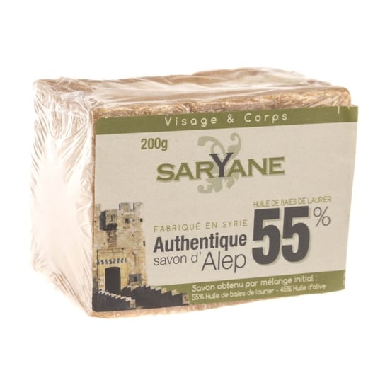 Saryane, mydło w kostce Aleppo 55% oleju laurowego, 200 g Saryane