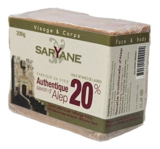 Saryane, mydło z Aleppo 20% oleju laurowego, 200 g Saryane