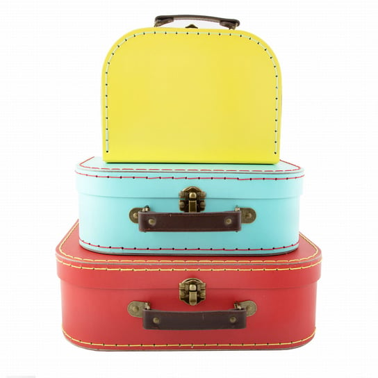 Sass&Belle, Dekoracyjne walizeczki dziecięce, Kolorowe, 3 szt. Sass&Belle