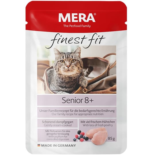 Saszetka dla starszego kota MERA Finest Fit Senior 8+, z kurczakiem, 85 g Mera