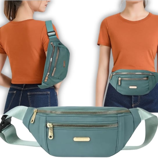 Saszetka Nerka Damska Torebka Listonoszka Na Ramię Torba Crossbody Zielona Imiti