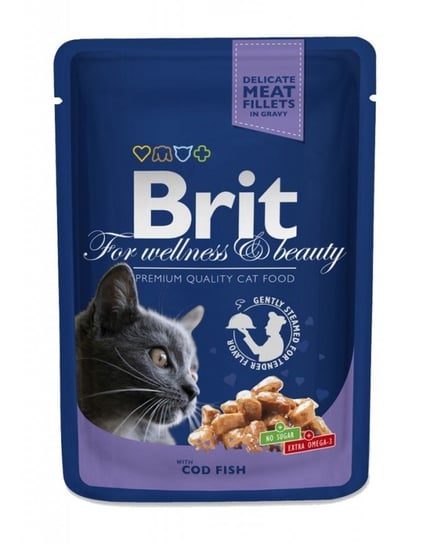 Saszetka z dorszem Brit Premium Cat Adult, 100 g Brit