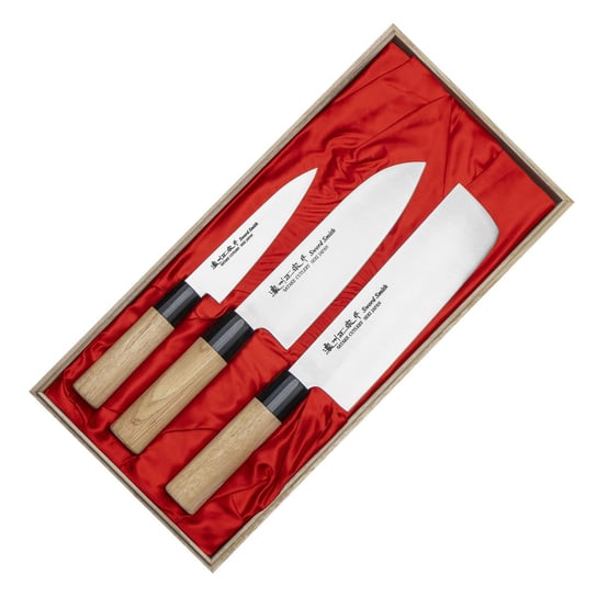 Satake Cutlery Mfg Misaki Zestaw 3 noży w drewnianym pudełku Inna marka