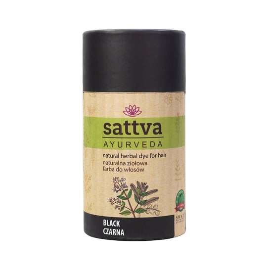 Sattva, Ayurveda, farba do włosów, 01 Czarna Black, 150 g Sattva