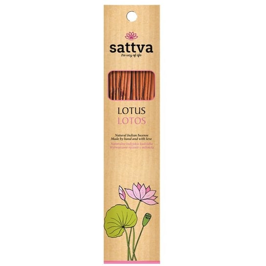 Sattva LOTOS 15 szt - Natural Indian Incense Naturalne indyjskie kadzidełka, kadzidło indyjskie Sattva