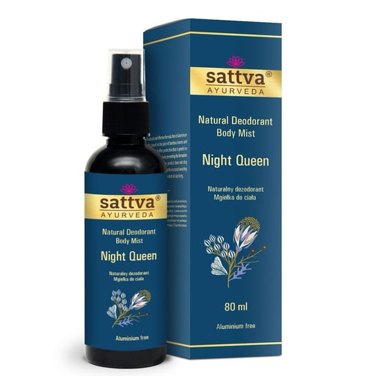 Sattva, Natural Deodorant Body Mist, Naturalny Dezodorant W Formie Mgiełki Do Ciała, Night Queen, 80ml Sattva