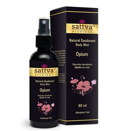 Sattva, Natural Deodorant Body Mist, Naturalny Dezodorant W Formie Mgiełki Do Ciała, Opium, 80ml Sattva
