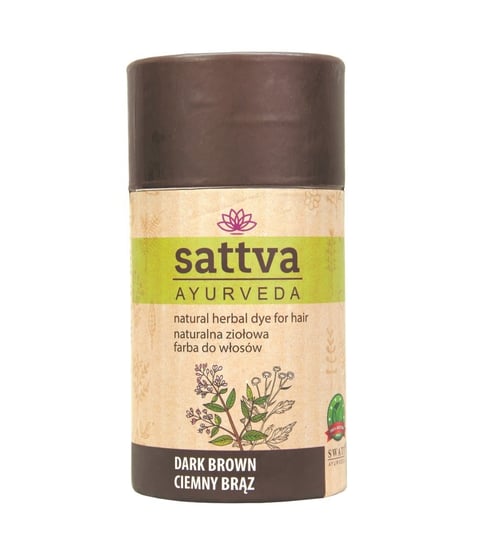 Sattva, Natural Herbal Dye for Hair naturalna ziołowa farba do włosów Dark Brown 150g Sattva