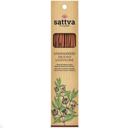 Sattva Natural Indian Incense naturalne indyjskie kadzidełko Drzewo Sandałowe 15szt Sattva