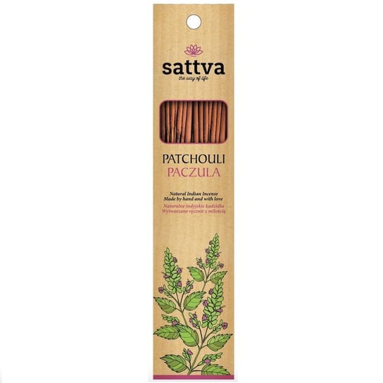 Sattva Natural Indian Incense naturalne indyjskie kadzidełko Paczula 15szt Sattva
