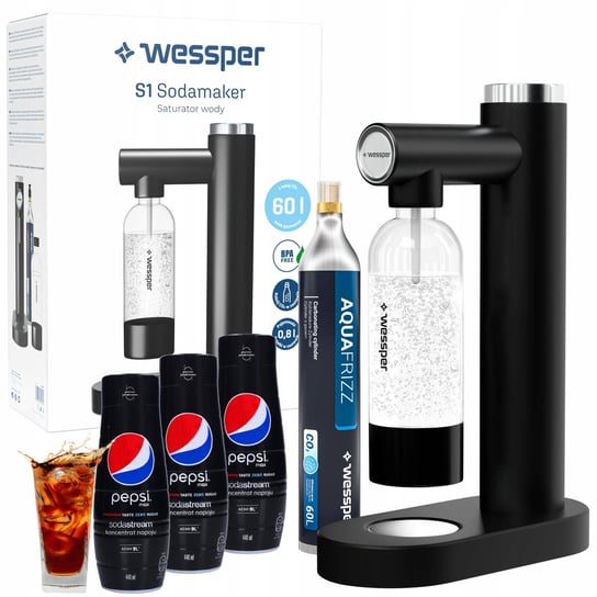 Saturator do wody syfon Wessper + Syrop Sodastream Pepsi max bez cukru free Wessper