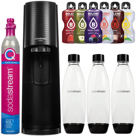 Saturator SodaStream Promopack Terra Black 3 butelki 1L + Bolero SodaStream