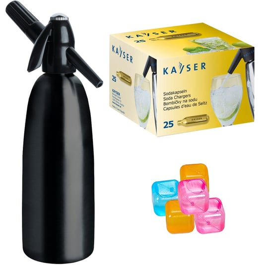 Saturator syfon do wody ART Quick Soda 1 l czarny + 25 naboi + 5 kostek lodu Art