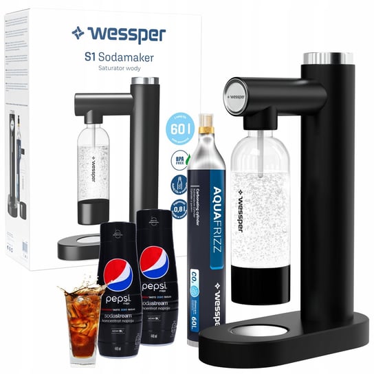 Saturator wody gazowanej zestaw butelka nabój syrop Sodastream Pepsi Max Wessper