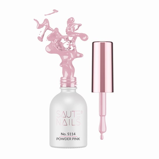 Saute Nails, Lakier Hybrydowy S114 Powder Pink, 8ml Saute Nails