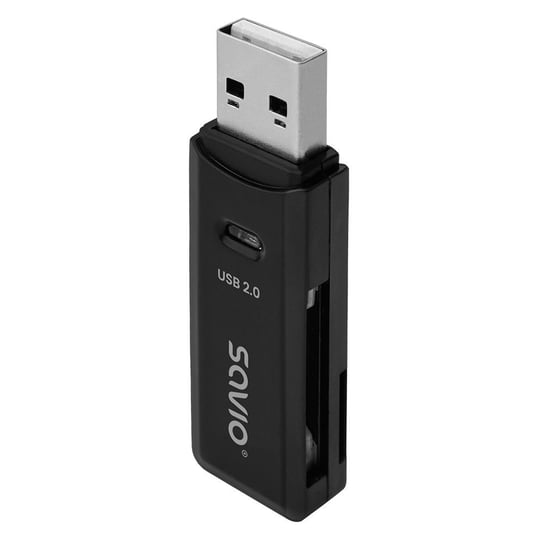 Savio, Czytnik Kart SD, USB 2.0 Ak-63, czarny SAVIO