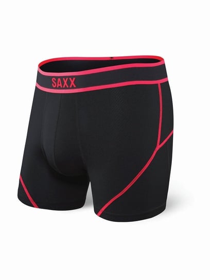 Saxx, Bokserki męskie, Kinetic Boxer Brief, czarno-czerwony, rozmiar L SAXX