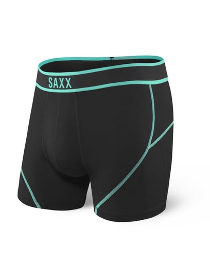 Saxx, Bokserki męskie, Kinetic Boxer, czarny-miętowy, rozmiar L SAXX