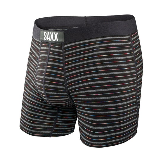 Saxx, Bokserki męskie, Vibe Boxer Brief Black Gradient Stripe, rozmiar S SAXX