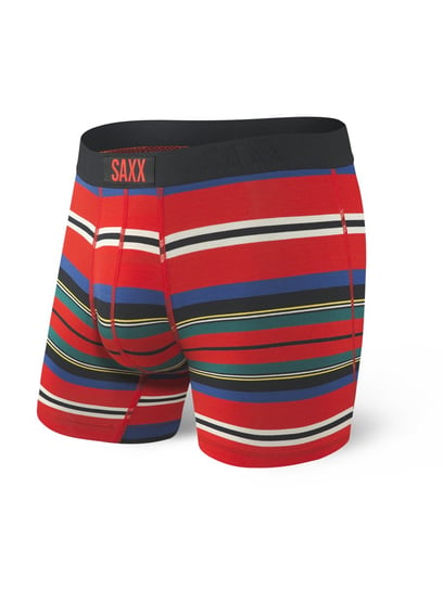 Saxx, Bokserki męskie, Vibe Boxer Brief Red Tartan Stripe, rozmiar S SAXX