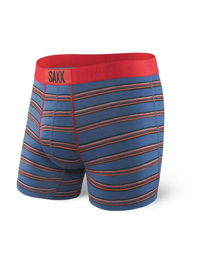 Saxx, Bokserki męskie, Vibe Boxer Modern Fit, niebieski-czerwony, rozmiar M SAXX