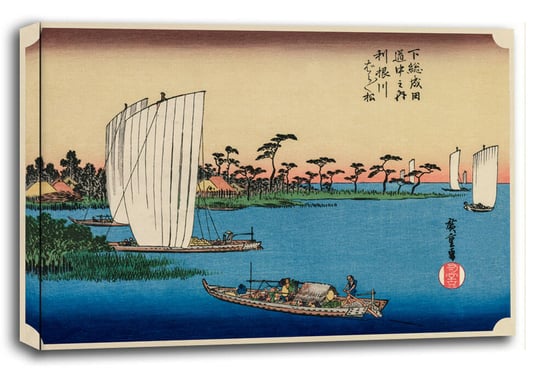 Scattered Pine Trees by the Tone River, Hiroshige - obraz na płótnie 120x90 cm Inny producent