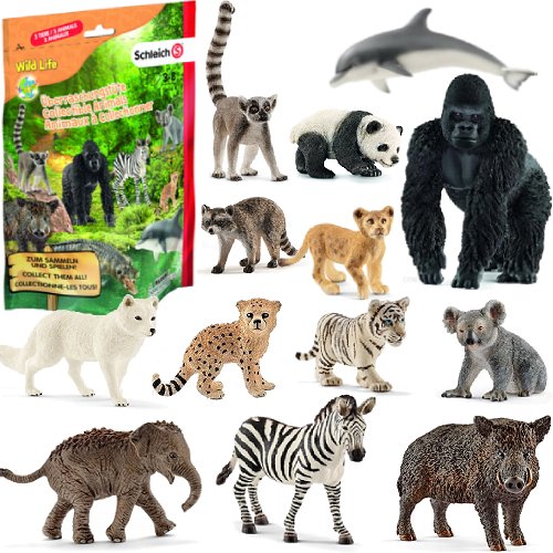 SCHLEICH DZIKIE ZWIERZĘTA NIESPODZIANKI 3W1 FIGURKI RĘCZNIE MALOWANE Schleich