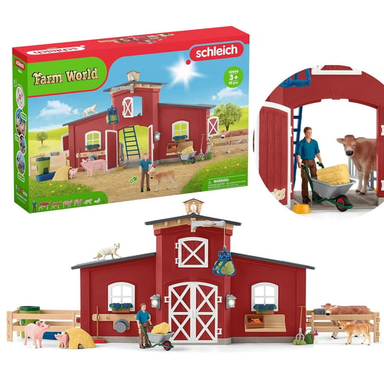 Schleich Farm World - Duża stodoła ze zwierzętami i akcesoriami, zestaw figurek 3+ Schleich