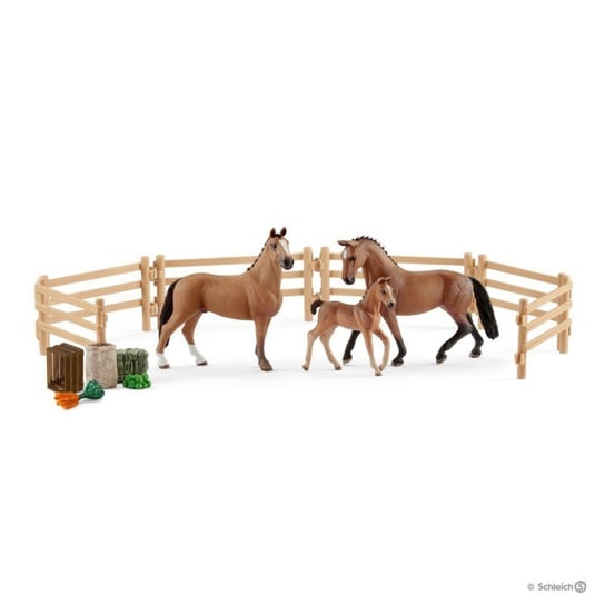 Schleich, figurki Rodzina koni hanower na pastwisku, 42405 Schleich