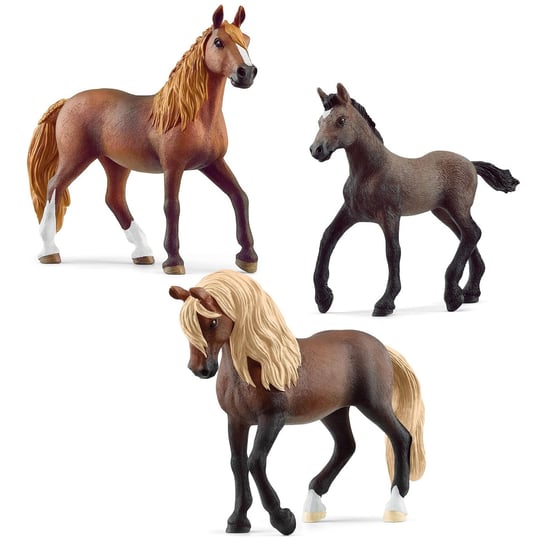 Schleich Horse Club - Zestaw figurek konie rasy paso, figurki zwierząt dla dzieci 3 szt. Schleich