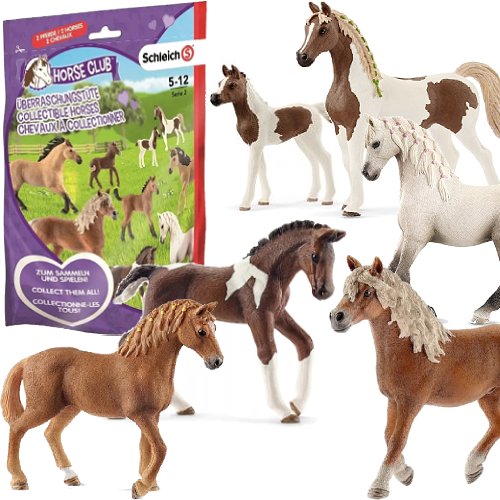 SCHLEICH KONIKI KUCYKI NIESPODZIANKI 2w1 FIGURKI RĘCZNIE MALOWANE SERIA 2 Schleich