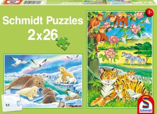 Schmidt, puzzle, Dzieci zwierząt, 2x26 el. Schmidt