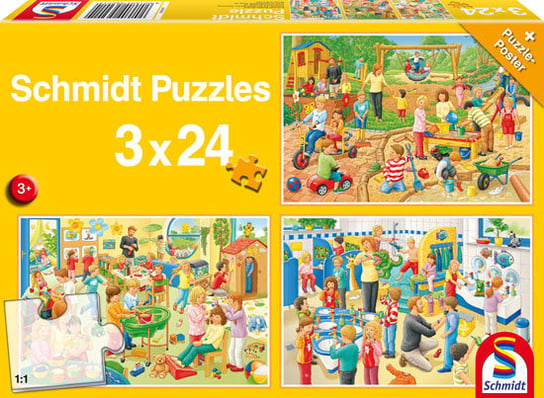 Schmidt, puzzle, Dzień w przedszkolu, 3x24 el. Schmidt