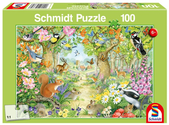 Schmidt, puzzle, Educa, Leśne zwierzęta, 100 el. Schmidt
