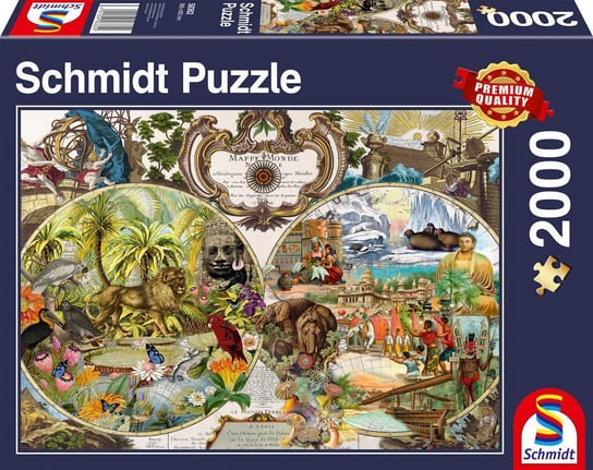 Schmidt, puzzle, Egzotyczna mapa świata, 2000 el. Schmidt