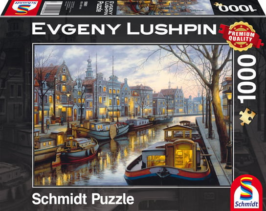 Schmidt, puzzle, Evgeny Lushpin, Spacer wzdłuż kanału, 1000 el. Schmidt