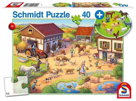 Schmidt, puzzle, Farma + figurki zwierząt, 40 el. Schmidt