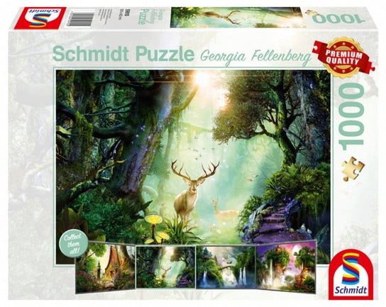 Schmidt, puzzle, Georgia Fellenberg Jeleń w lesie, 1000 el. Schmidt