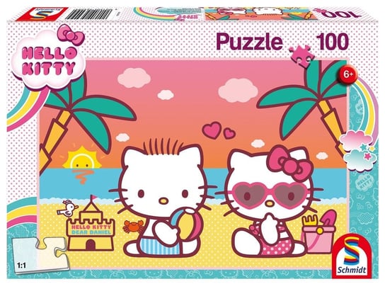 Schmidt, puzzle, Hello Kitty, Zabawa na plaży, 100 el. Schmidt