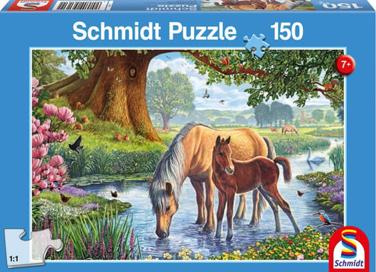 Schmidt, puzzle, Konie przy strumieniu, 150 el. Schmidt