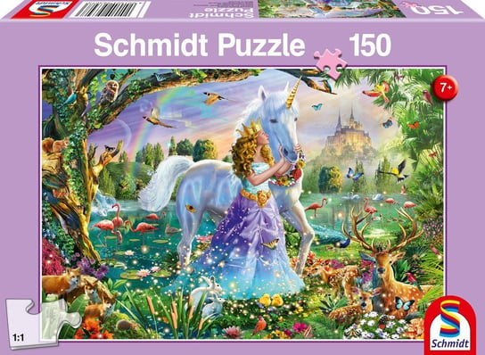 Schmidt, puzzle, Księżniczka, jednorożec i zamek, 150 el. Schmidt