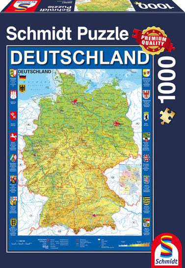 Schmidt, puzzle, Mapa Niemiec, 1000 el. Schmidt