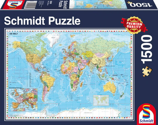 Schmidt, puzzle, Mapa świata, 1500 el. Schmidt