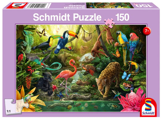 Schmidt, Puzzle Mieszkańcy dżungli, 150 el. Schmidt