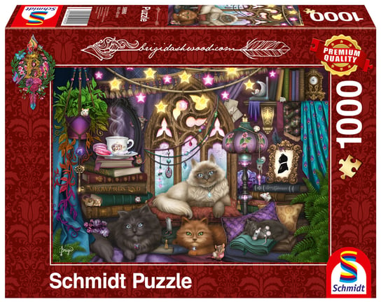 Schmidt, Puzzle PQ BRIGID ASHWOOD Koty, herbata i książki, 1000 el. Schmidt