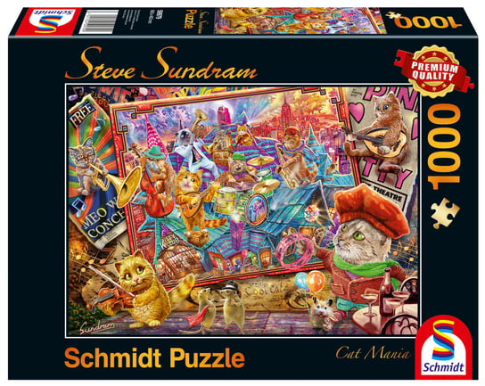 Schmidt, puzzle, Steve Sundram, Muzykalne koty, Cat Mania, 1000 el. Schmidt