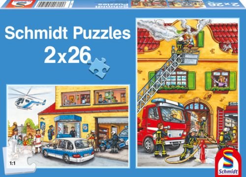 Schmidt, puzzle, Straż pożarna i policja, 2x26 el. Schmidt